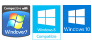 Software is compatible with Windows 7, Windows 8 and Windows 10